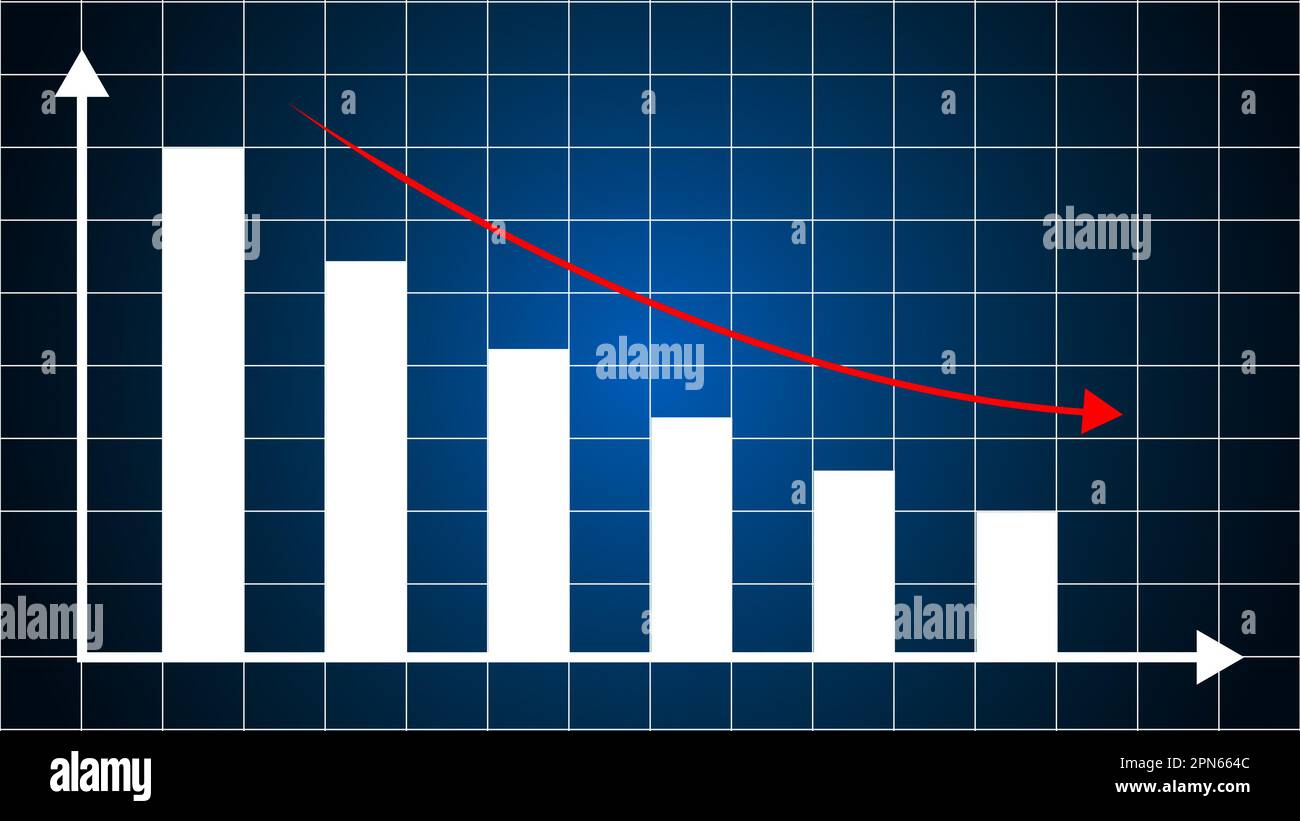 Graph showing decline and failure or downward trend Stock Photo - Alamy