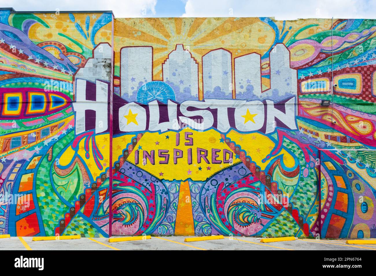 The Houston Is Inspired mural in Houston, Texas Stock Photo Alamy