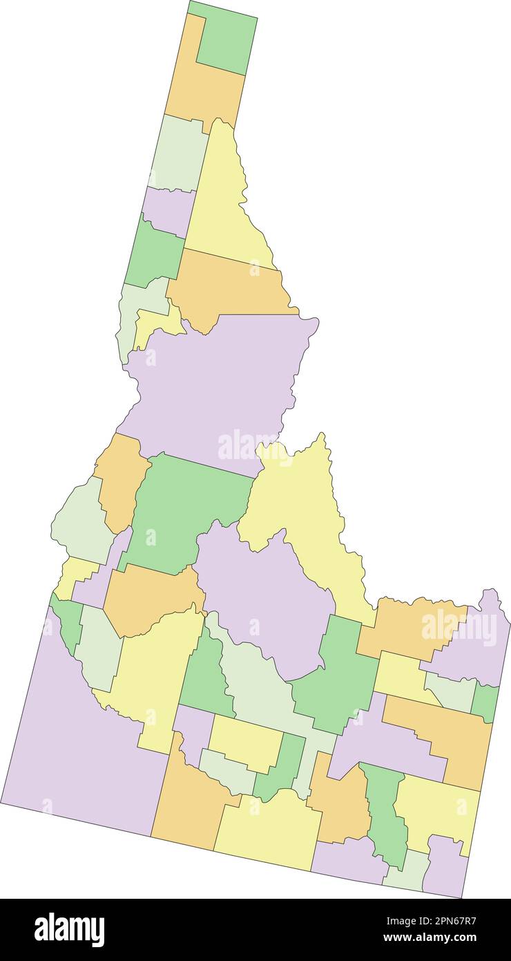 Idaho - Highly detailed editable political map with labeling Stock ...