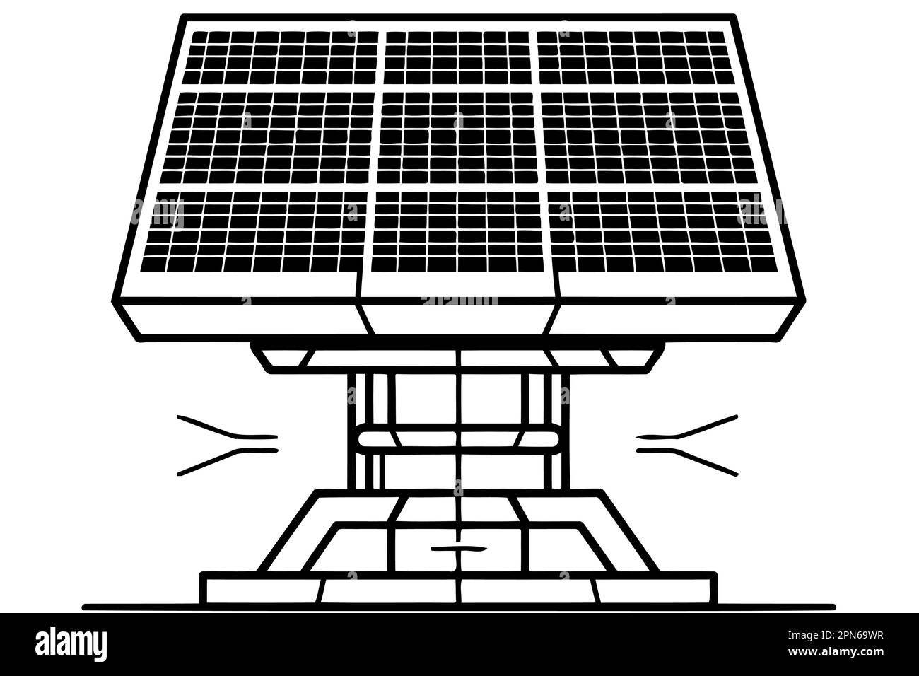 solar energy panels conceptual minimalist vector illustration Stock Vector