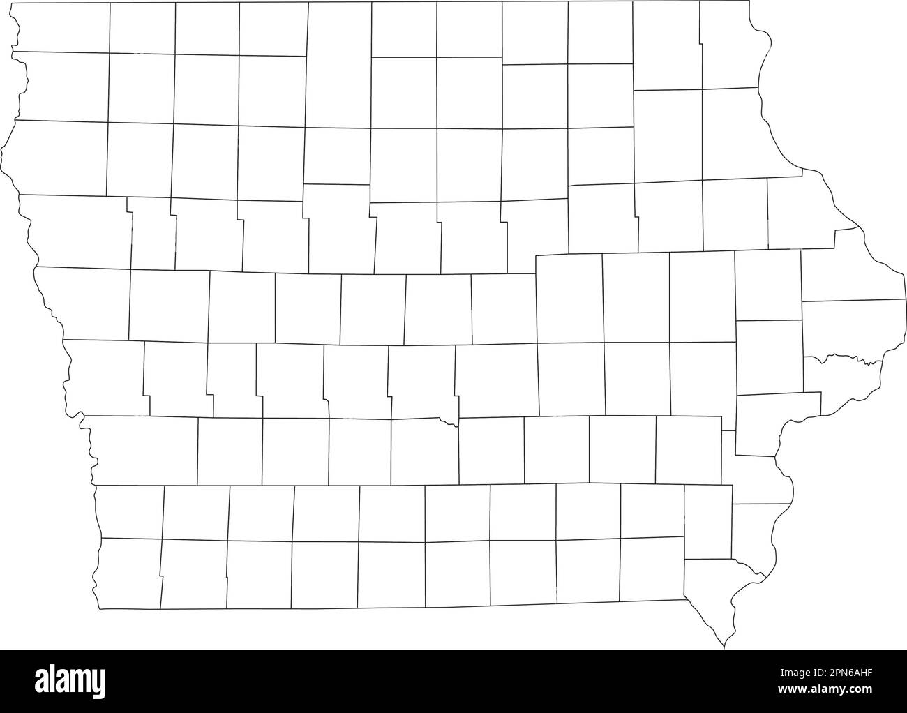 Highly Detailed Iowa Blind Map. Stock Vector
