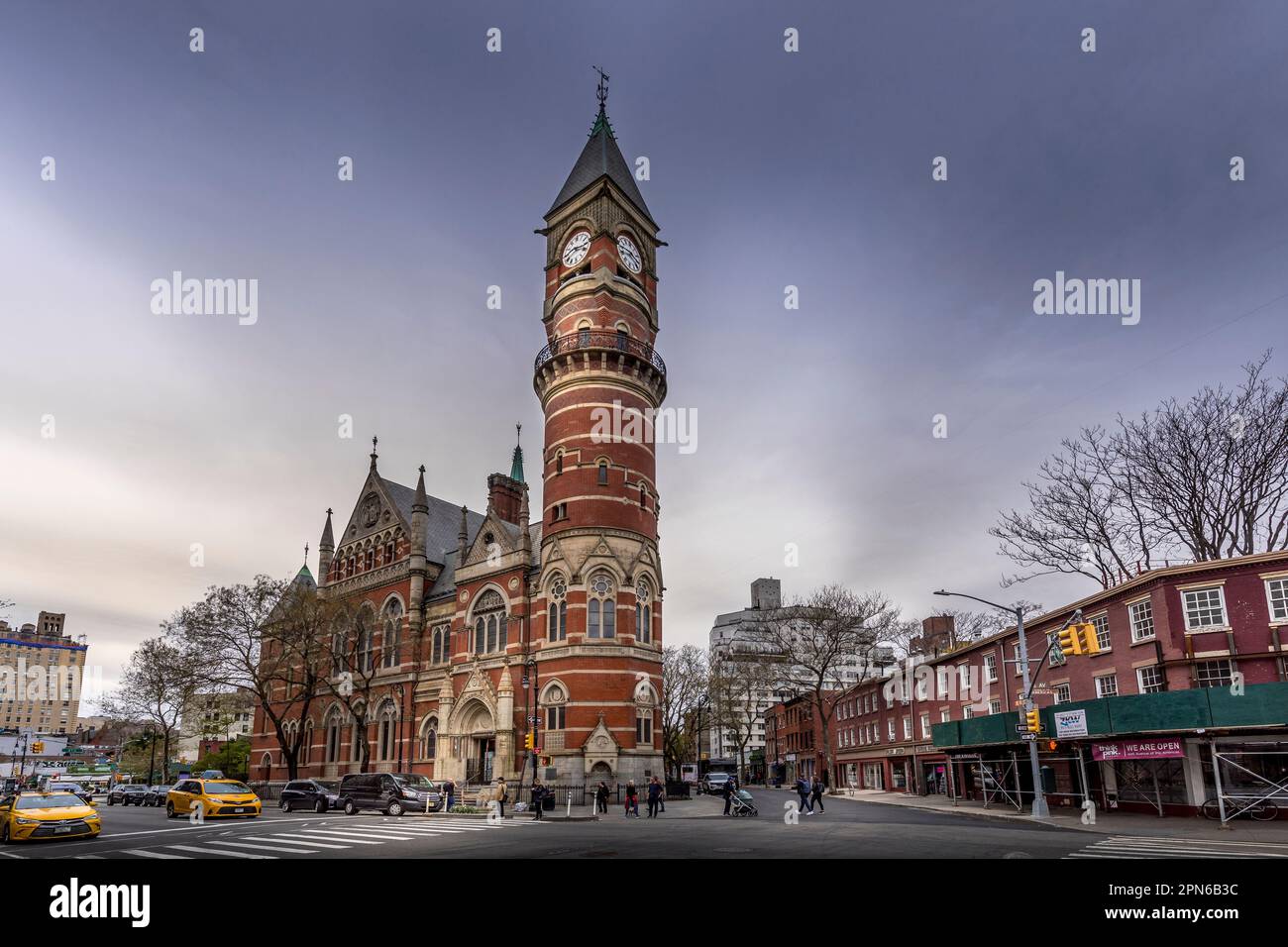 New York, USA - April 25, 2022: Jefferson Market Library in New York. The Jefferson Market Library is a landmark located in Greenwich Village, New Yor Stock Photo