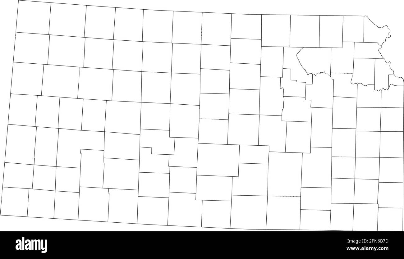 Highly Detailed Kansas Blind Map. Stock Vector