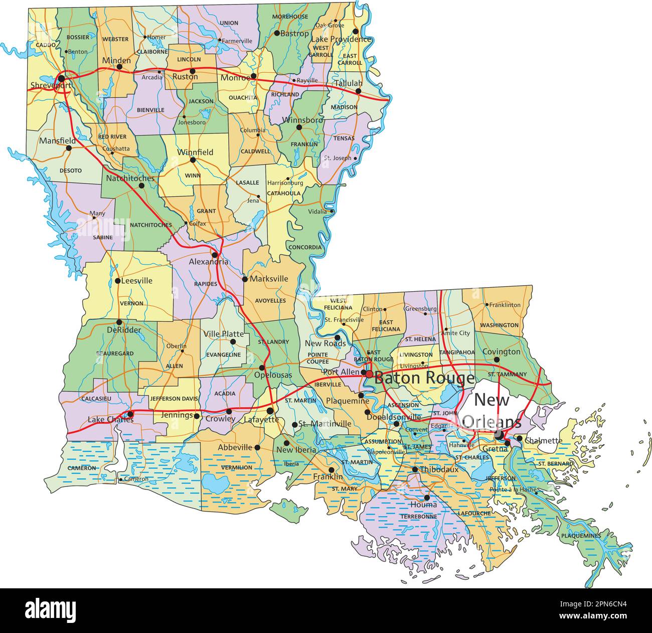 Louisiana Map With Cities