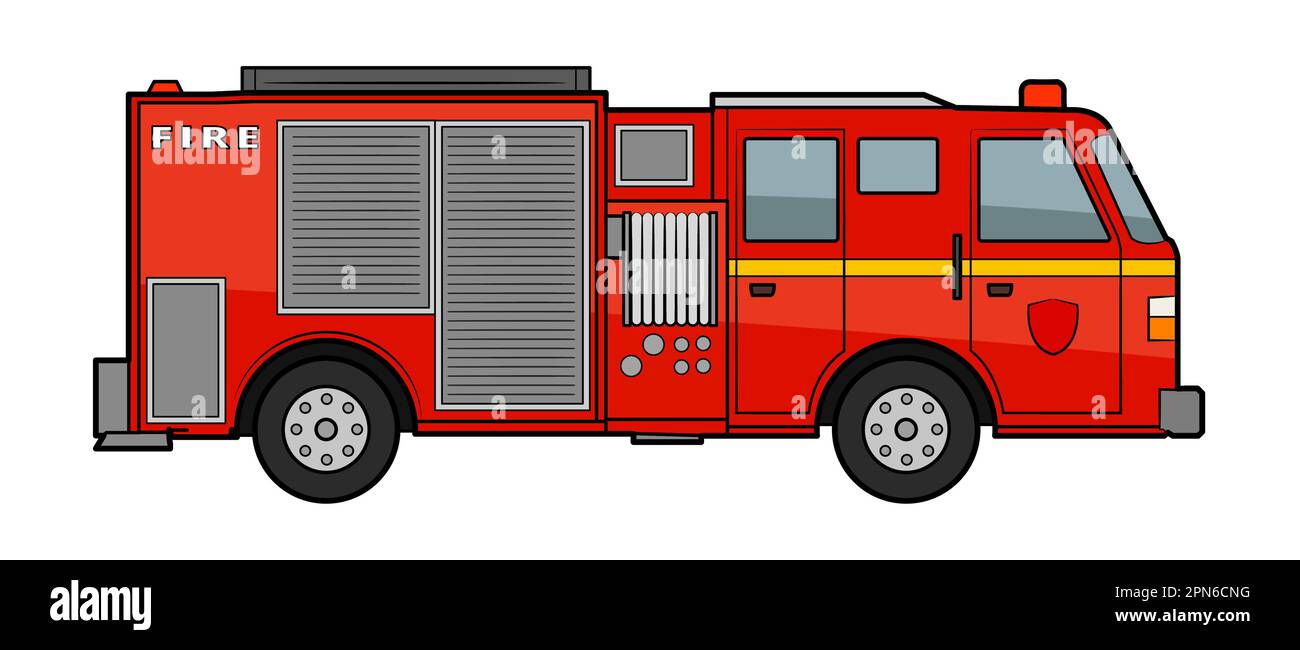 Fire engine truck vector stock illustration Stock Vector Image & Art