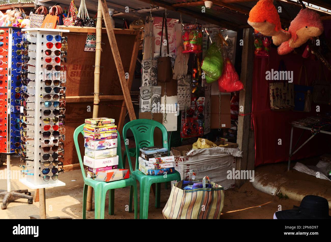Village stationery shop, stationery items Stock Photo