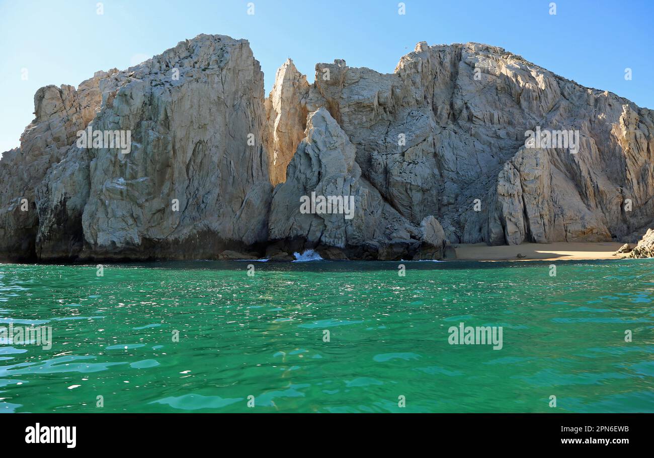 South cliffs of Lover's Beach - Mexico Stock Photo