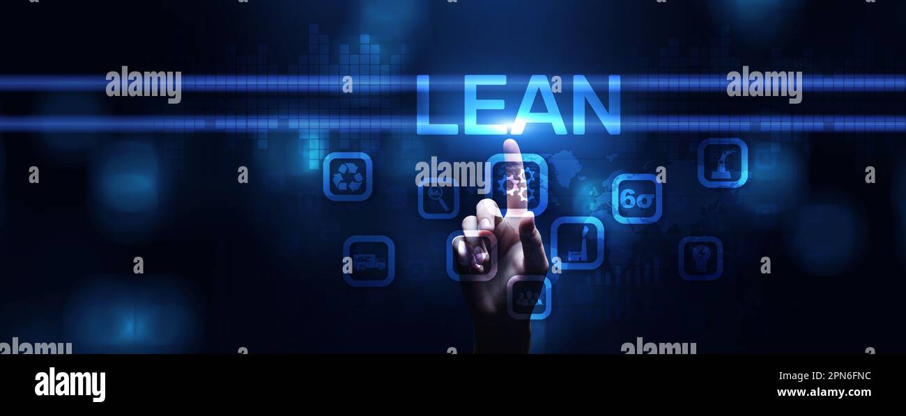 Lean manufacturing and software development methodology concept on
