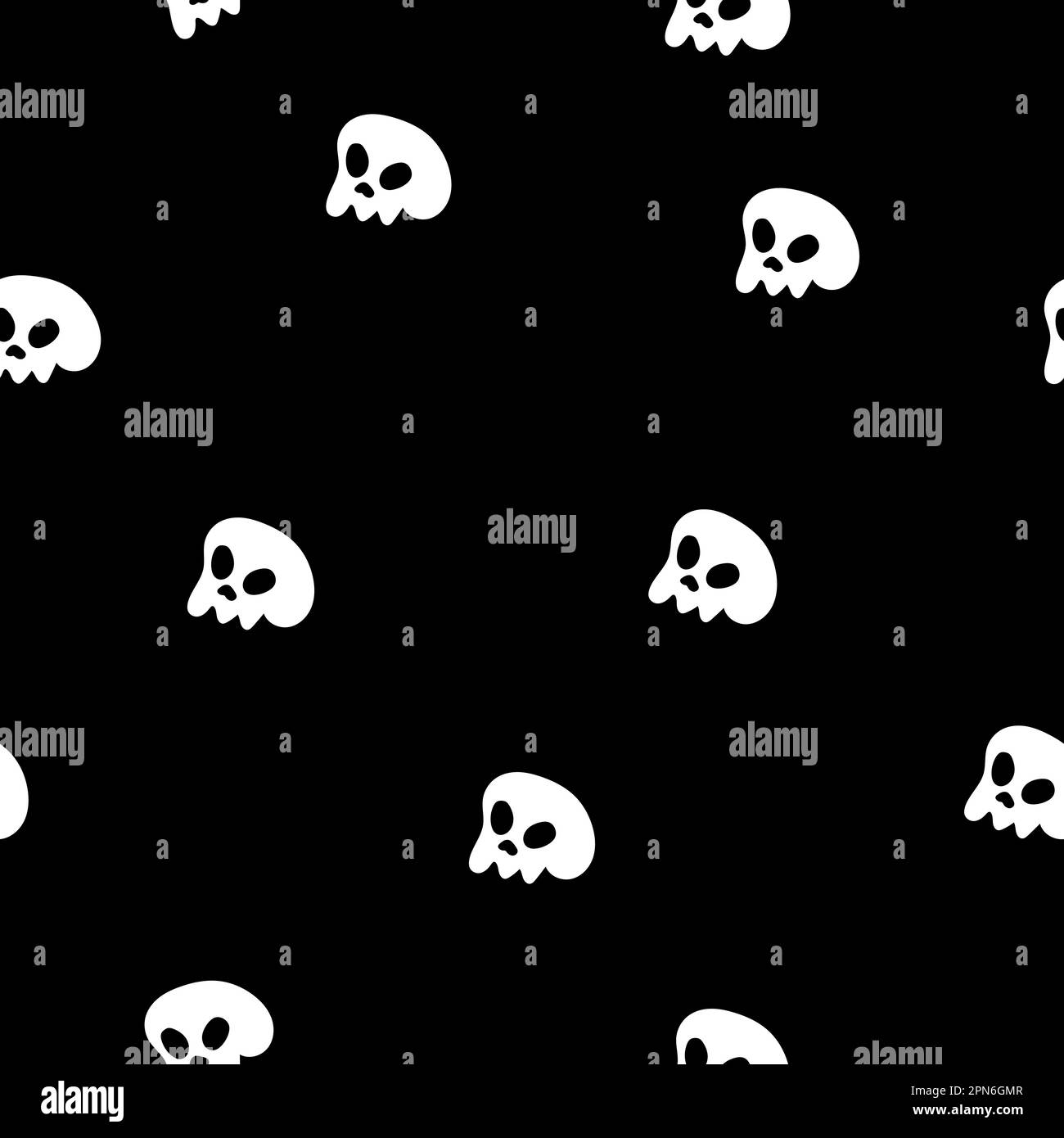 Skulls seamless pattern, vector background with crazy sculls for Hard ...