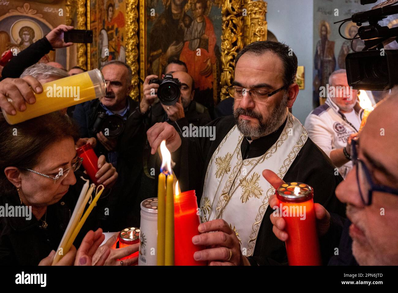 Beirut, Lebanon. 15th Apr, 2023. Lebanese Orthodox Christians celebrate
