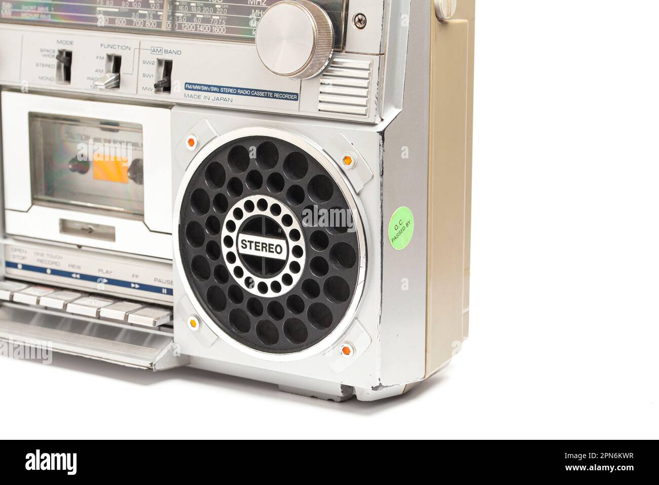 Silver retro ghetto radio boom box cassette recorder from 80s Stock ...