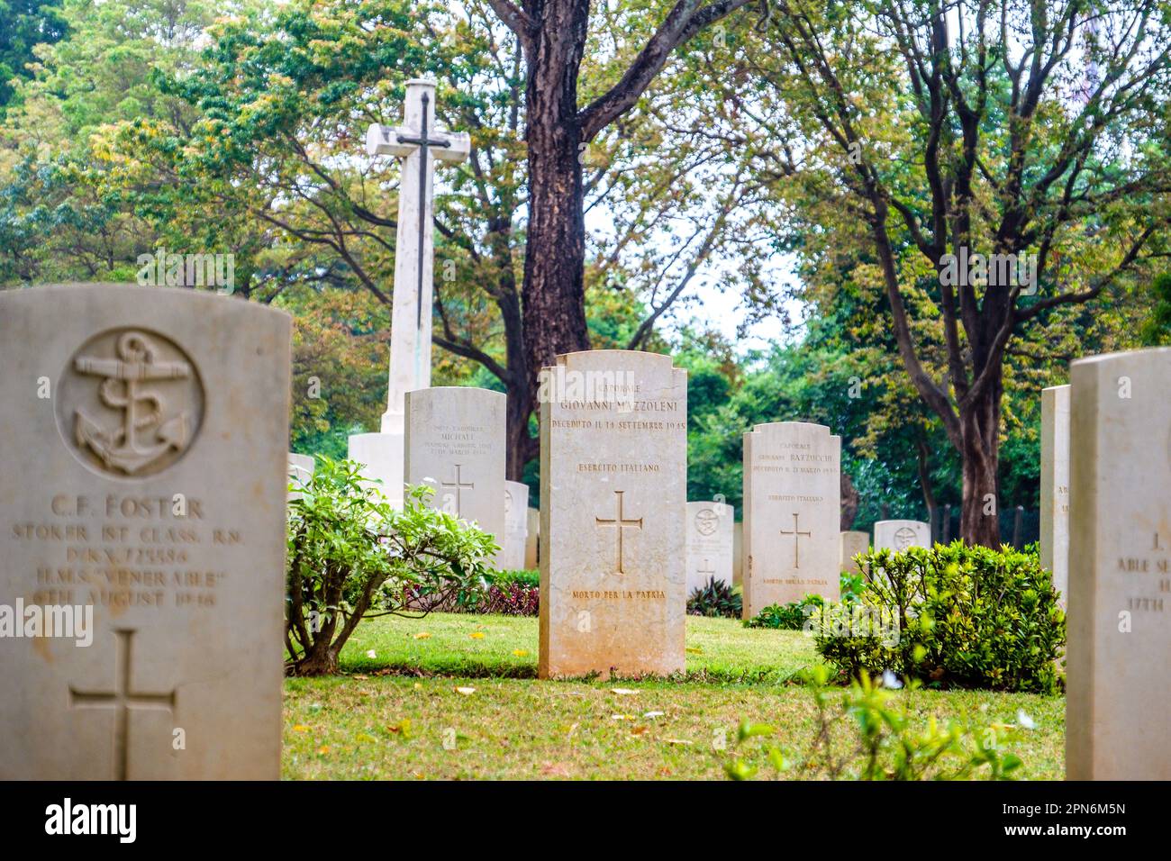 The Commonwealth War Grave cemetery at Trincomalee, Sri Lanka Stock Photo