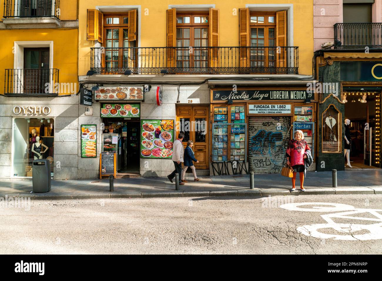 calle de carretas shopping street near Puerta del Sol, Madrid, Spain Stock Photo