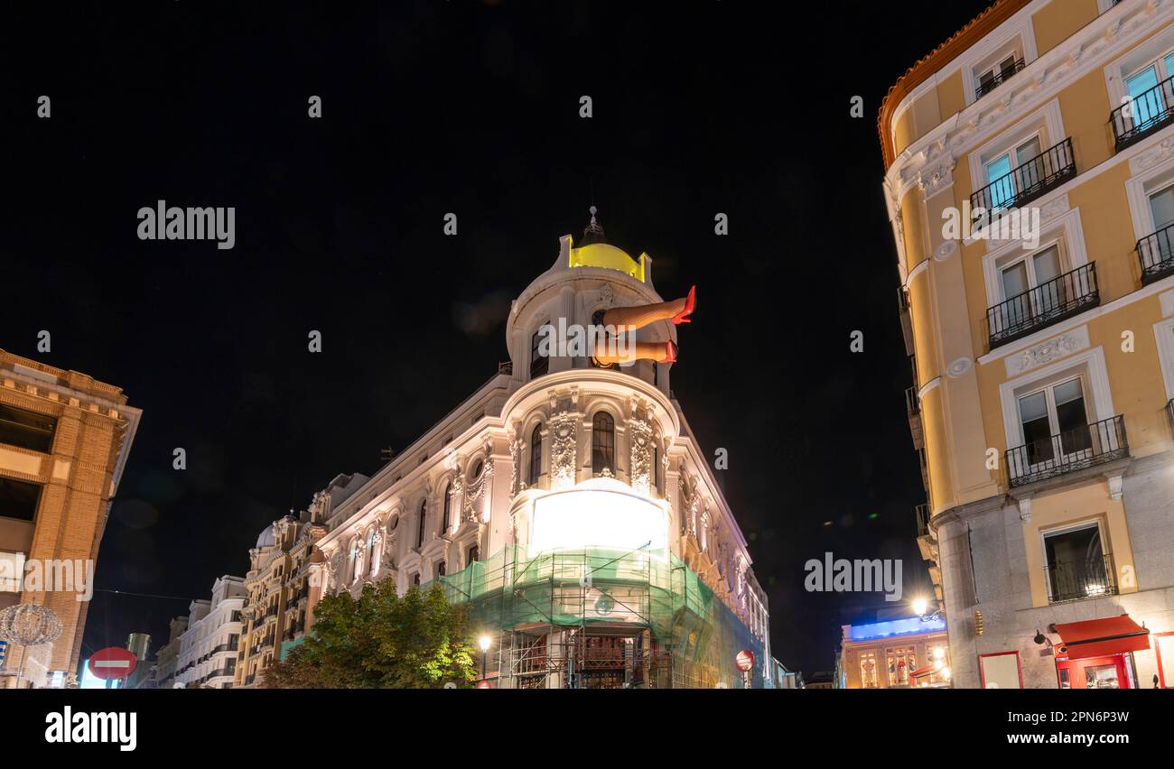 Plaza De Jacinto Benavente In Madrid With Theaters At Night Spain plaza-de-jacinto-benavente-in-madrid-with-theaters-at-night-spain