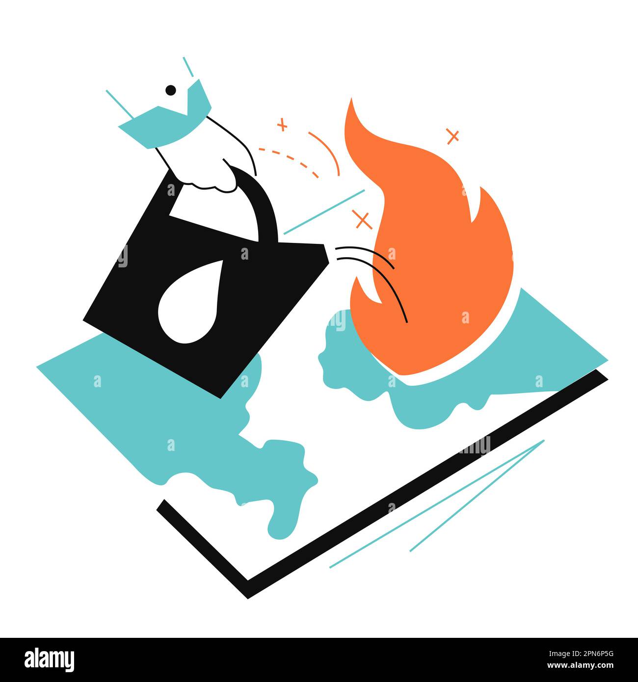 Add fuel to the fire colorful flat design style illustration Stock