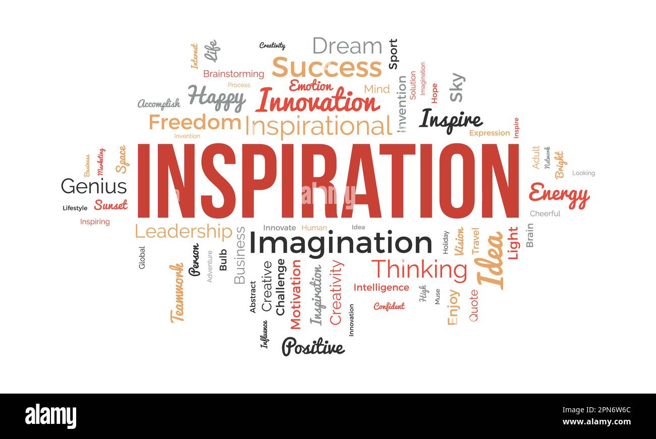 Word cloud background concept for Inspiration. Creative innovation
