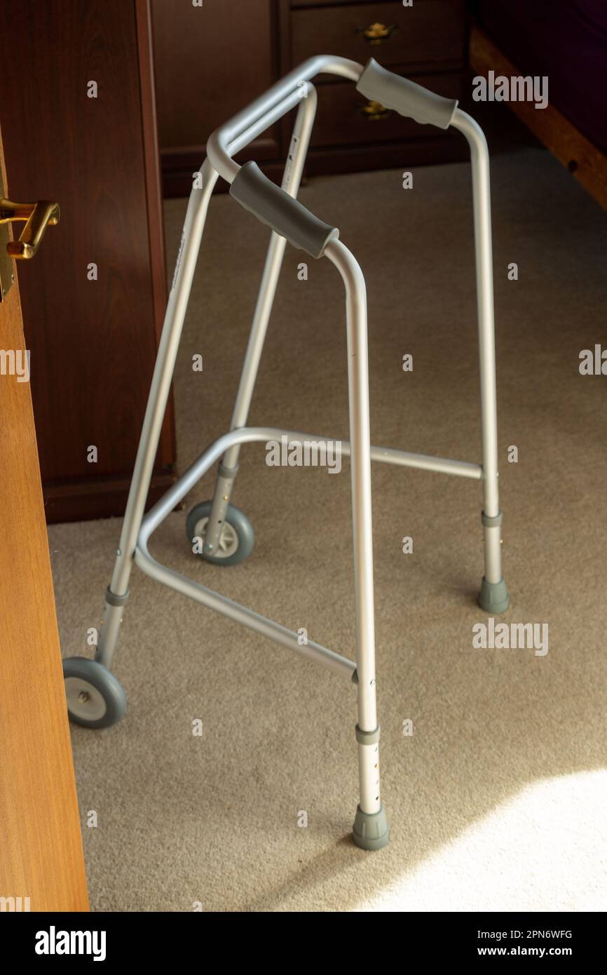 A zimmer frame in a bedroom Stock Photo Alamy
