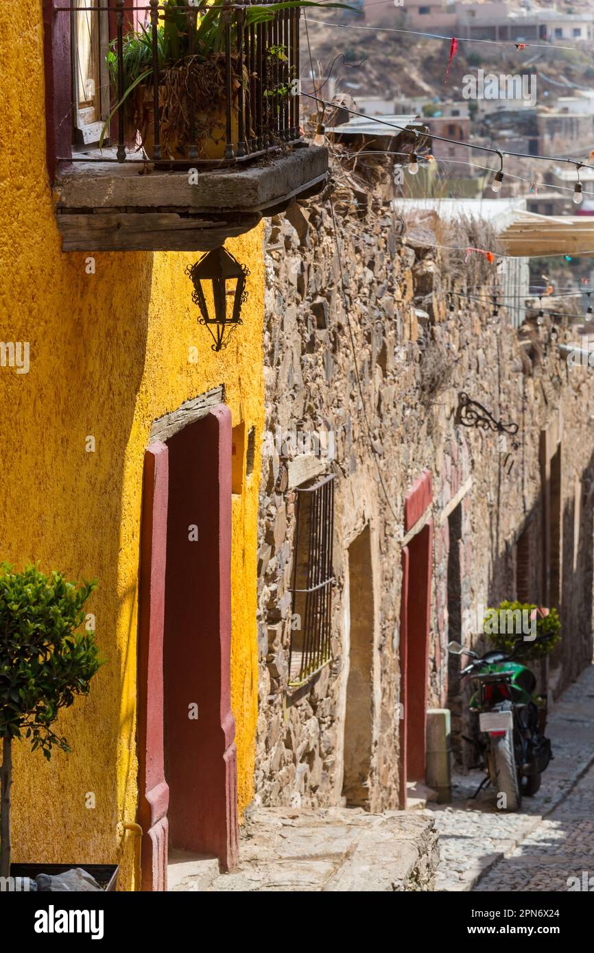 Colonial architecture in small mexican city Stock Photo