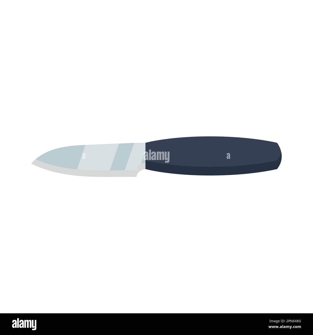 Paring knife with black handle cartoon illustration Stock Vector Image