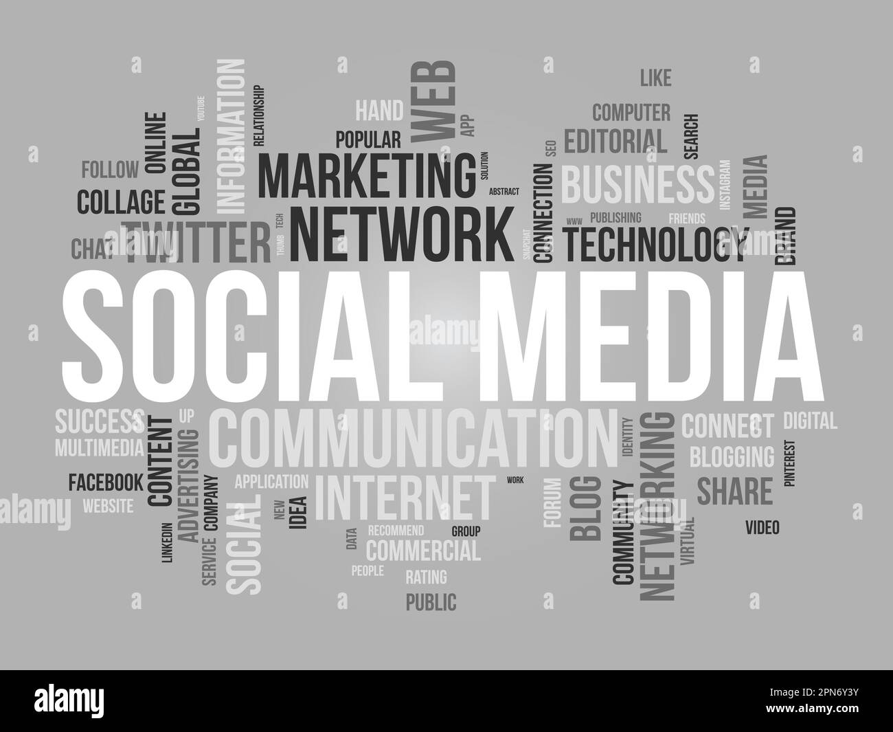 Word cloud background concept for Social media. Global online