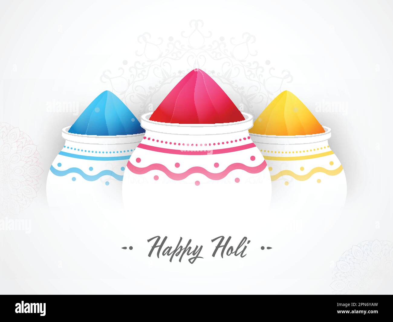 Colorful Holi powder in containers over white background Stock Photo - Alamy