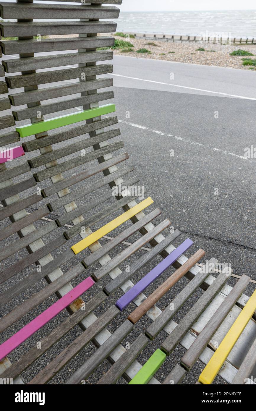 51022. The Long Bench. Claimed as the longest bench in England, it