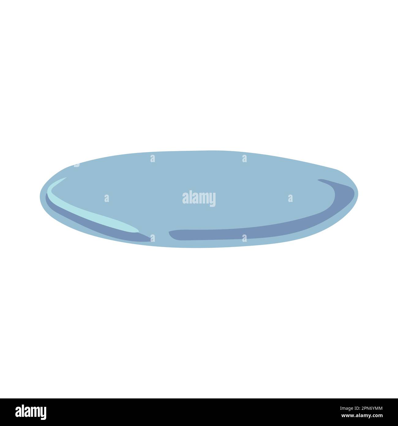 Puddle of clear water in shape of oval flat vector illustration Stock Vector
