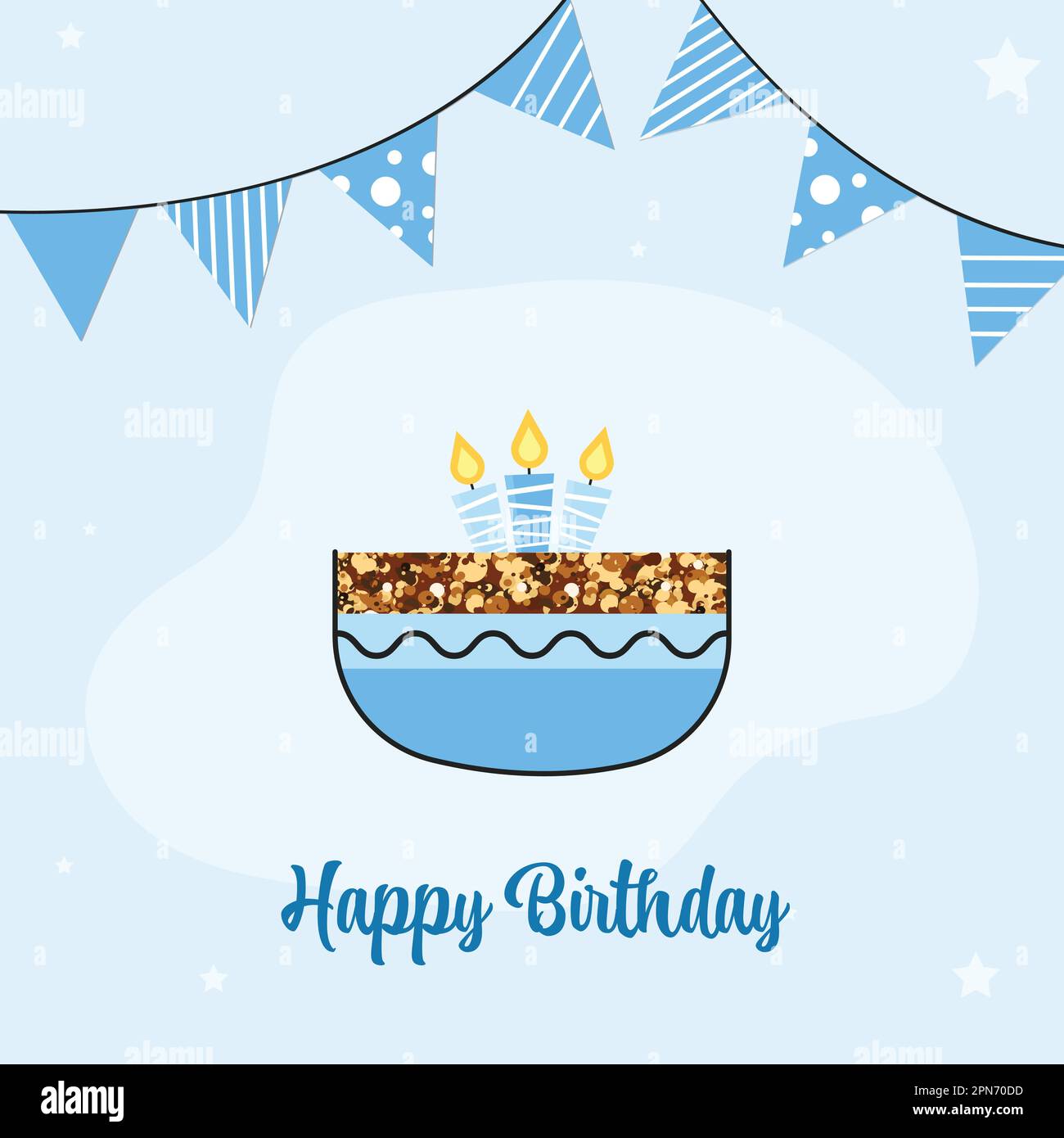 Happy birthday lit candles on Stock Vector Images - Alamy