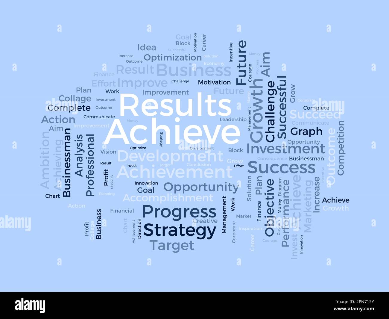 Word cloud background concept for Achieve Results. Marketing growth, financial achievement result of business development. vector illustration. Stock Vector