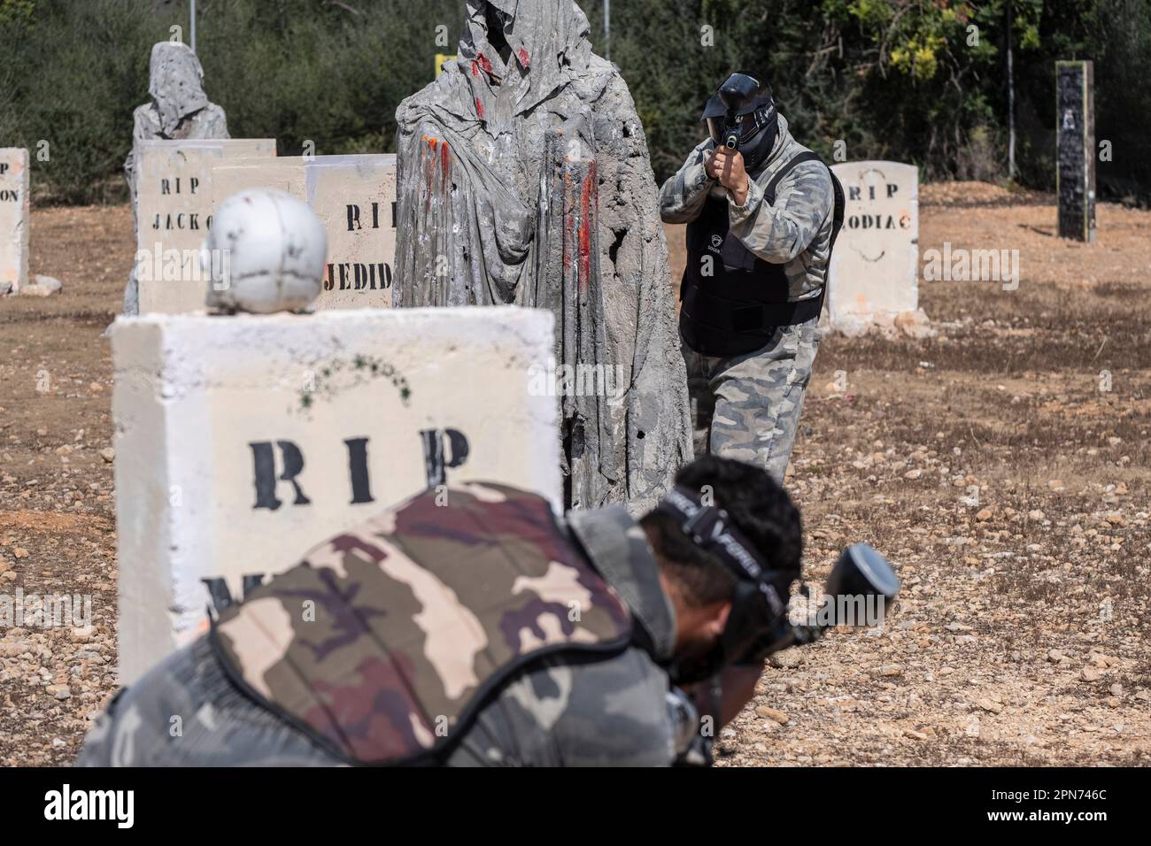 paintball field, Paintball Aventura Marratxi, Marratxi, Majorca, Spain