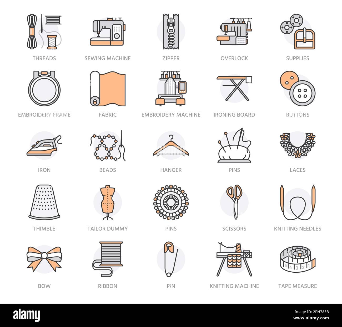 Sewing items: buttons, scissors, measuring tape on sewing pattern Stock  Photo - Alamy