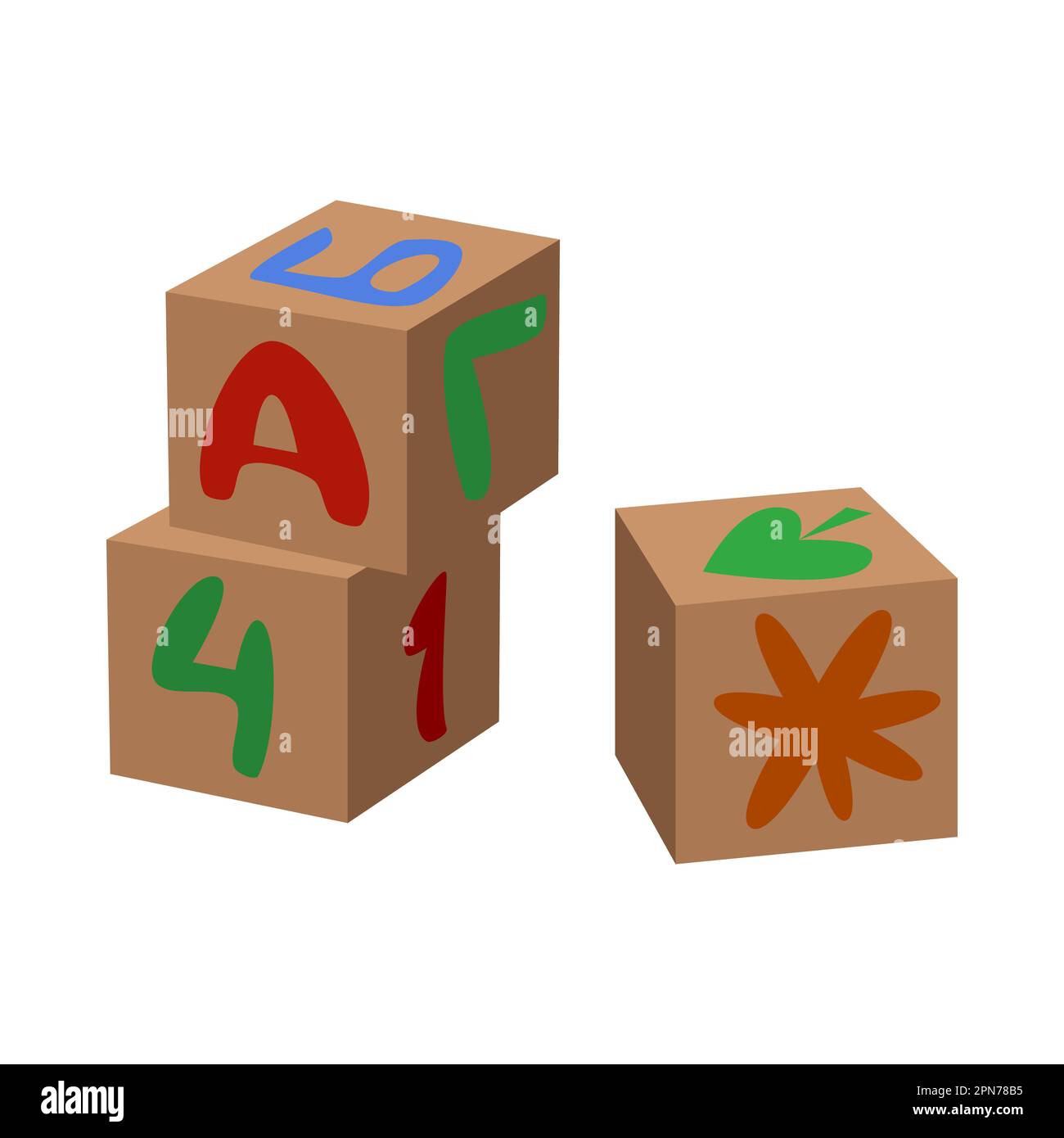 Colorful bricks with letters for kids vector illustration Stock Vector