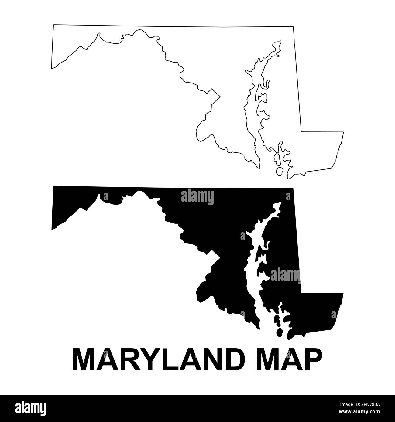 Set of Maryland map united states - Set Of Maryland Map United States Of America Flat Concept Icon Vector Illustration 2PN78BA