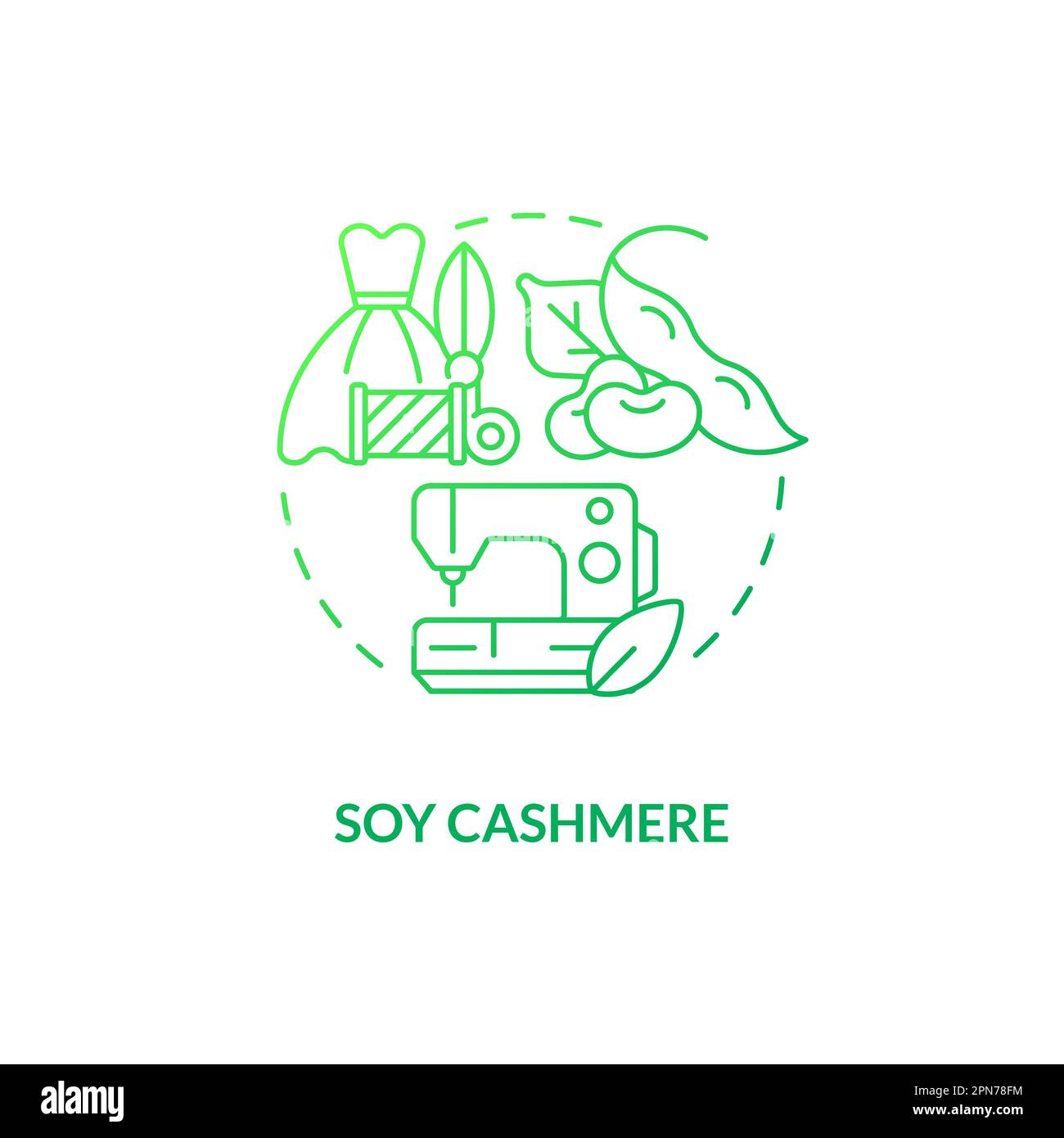 Soy cashmere green gradient concept icon Stock Vector