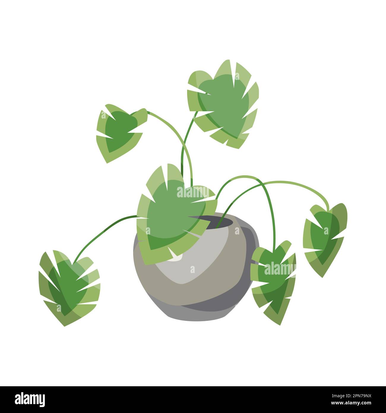 Monstera in flowerpot flat vector illustration Stock Vector Image & Art ...
