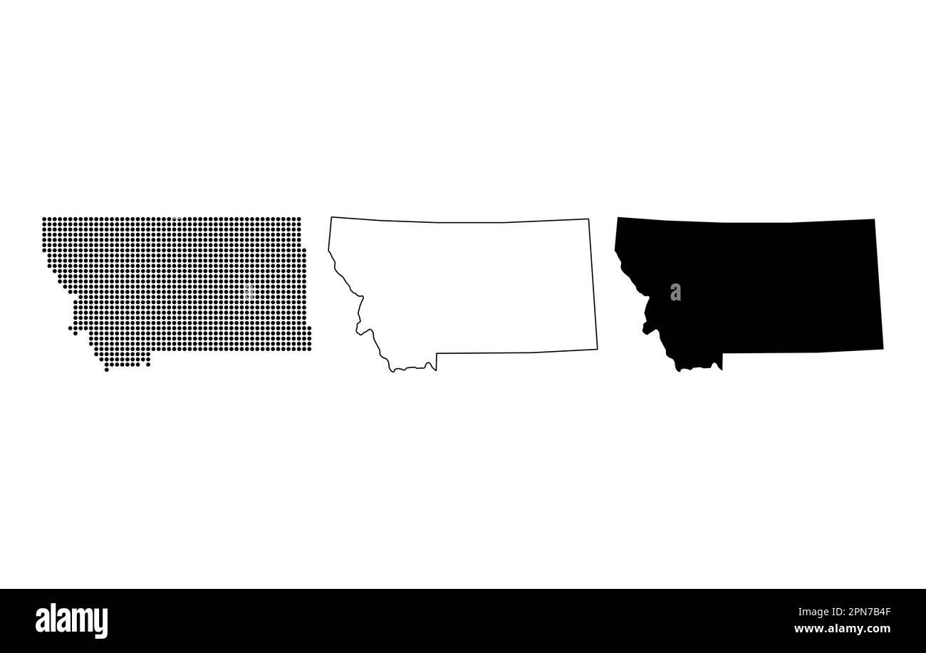 Set of Montana map, united states of america. Flat concept icon symbol vector illustration Stock