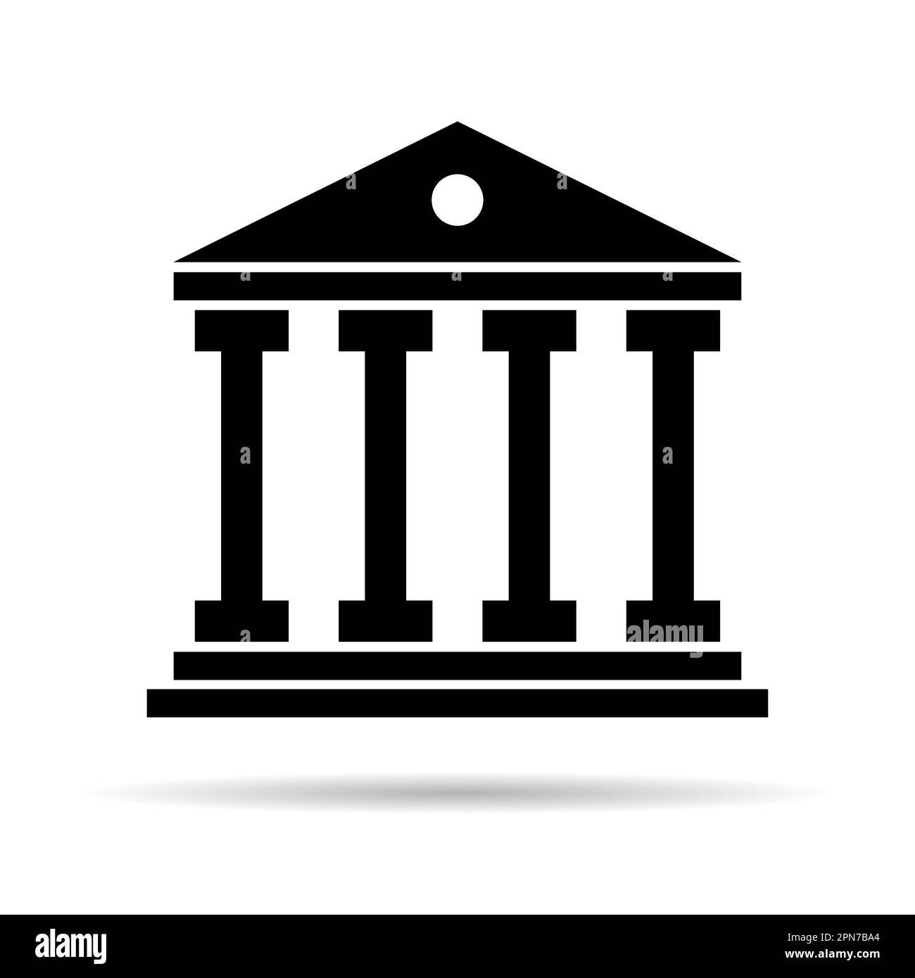 Building university architecture shadow icon, museum roman symbol, flat ...