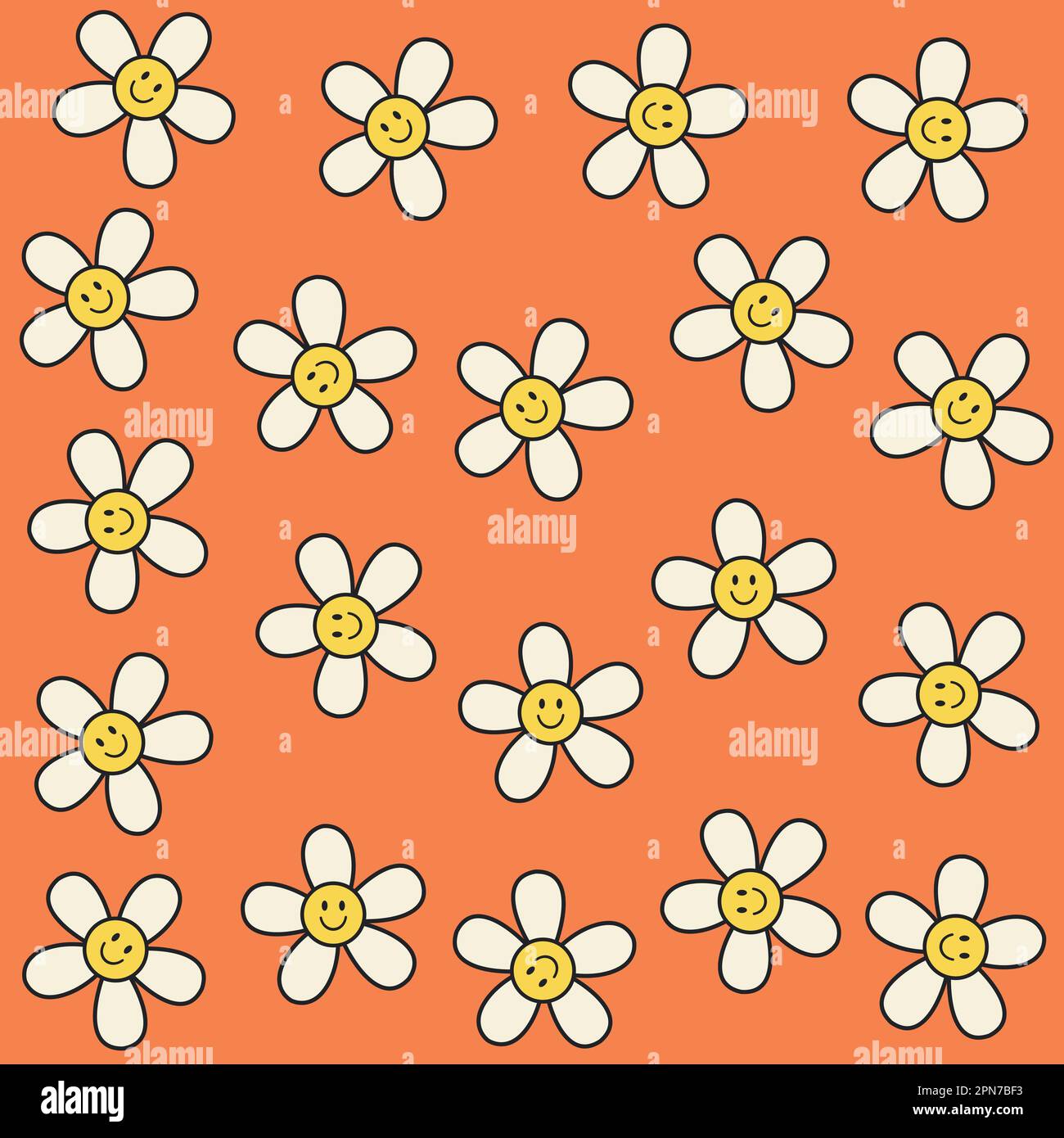 Groovy hippie 70s posters. Funny cartoon flowers. Vector illustration