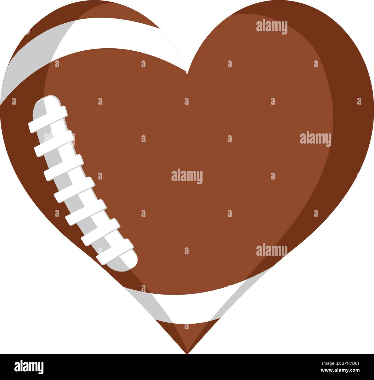 American Football Ball Heart Shape Concept Stock Vector