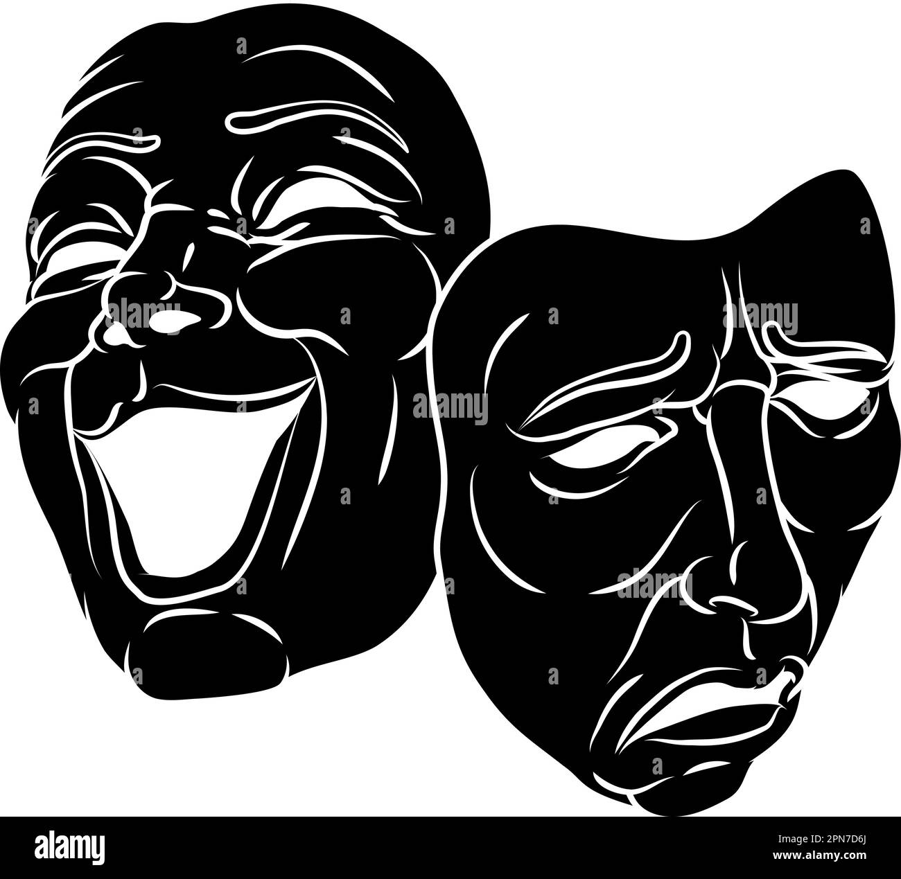 Theater Or Theatre Drama Comedy And Tragedy Masks Stock Vector