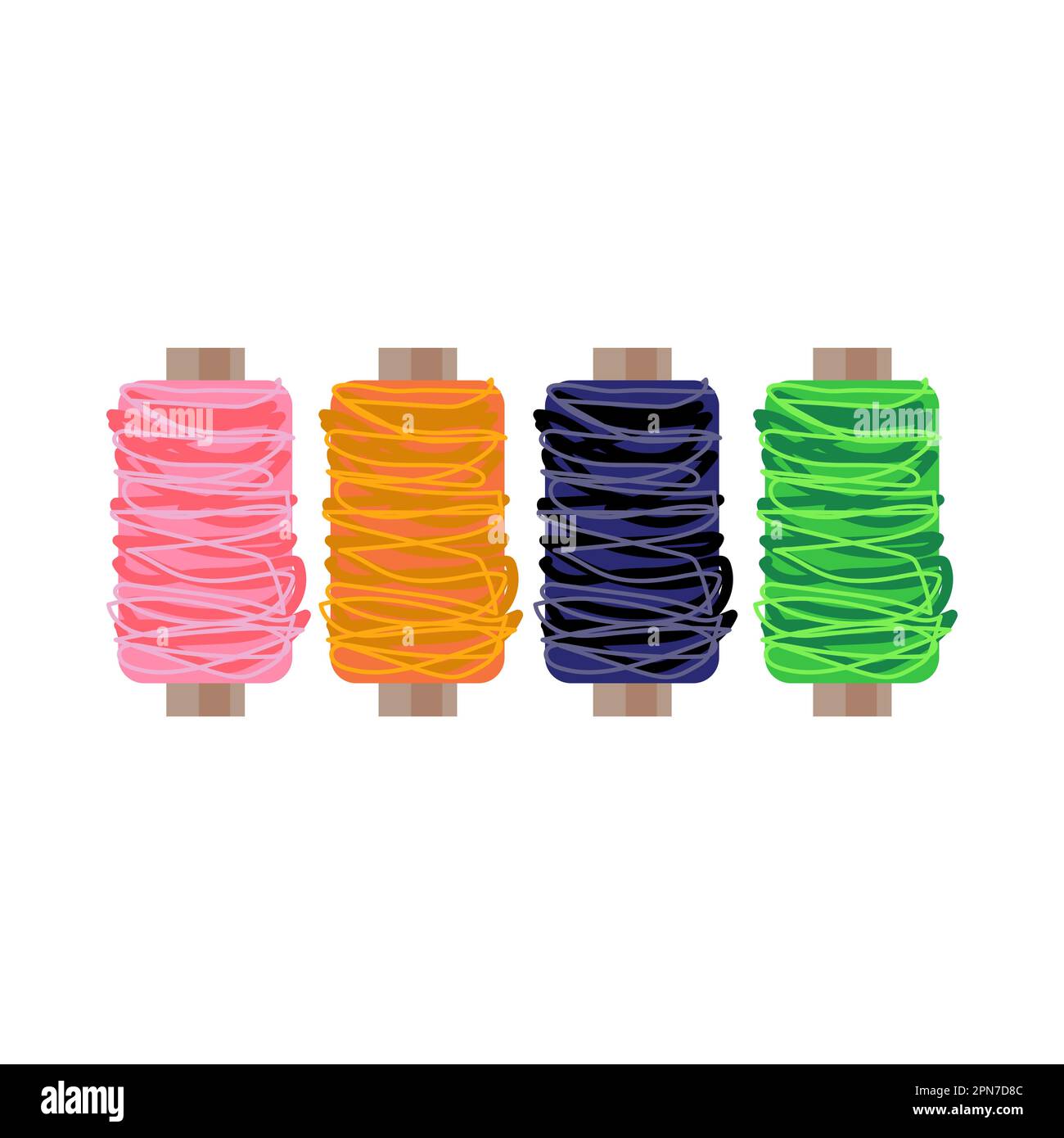 Colourful thread spools vector illustration Stock Vector Image & Art ...