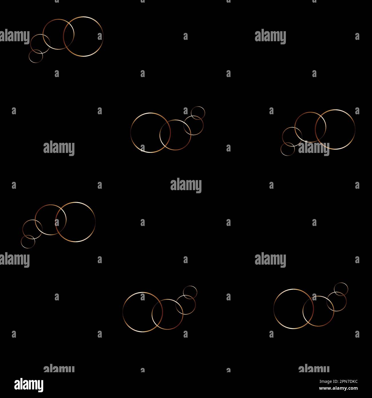Seamless pattern golden serpentine on a black background. Stock Vector