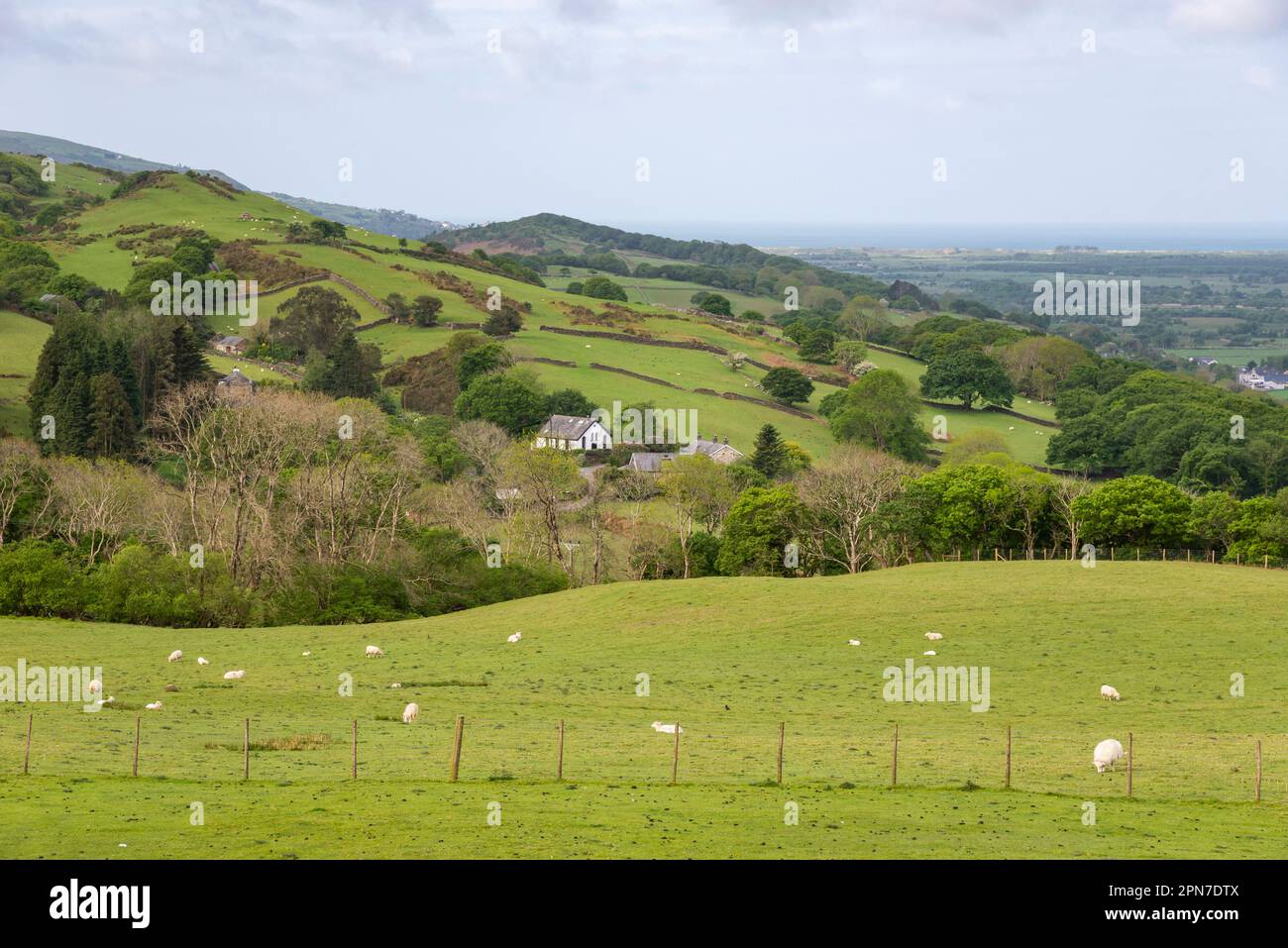 The hamlet of Bryn Bwbach near Harlech on the coast of Gwynedd,  North Wales. Stock Photo