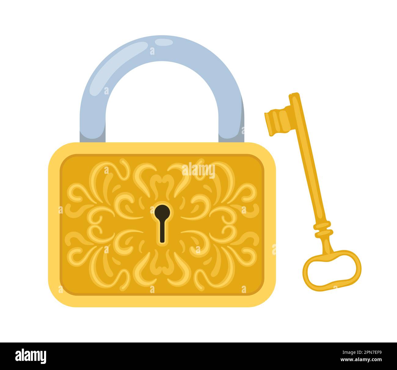 Gold vintage lock and key set Stock Vector Image & Art Alamy