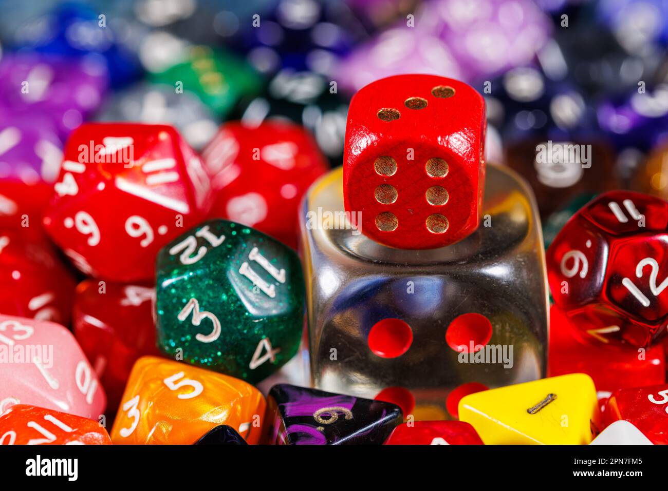 Dice for board game and role-playing game Stock Photo
