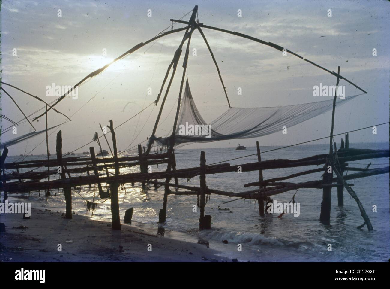 Chinese fishing nets are a type of stationary lift net in India