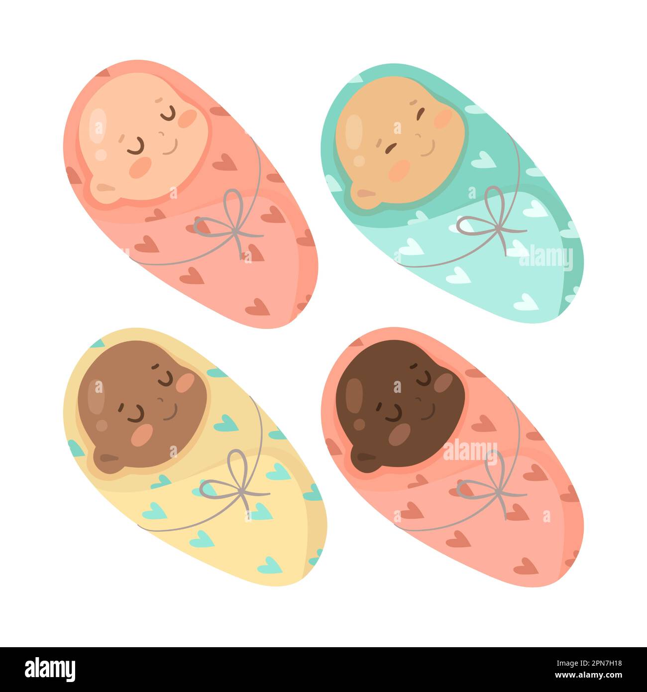 Baby wrapped in blankets Stock Vector Images Alamy