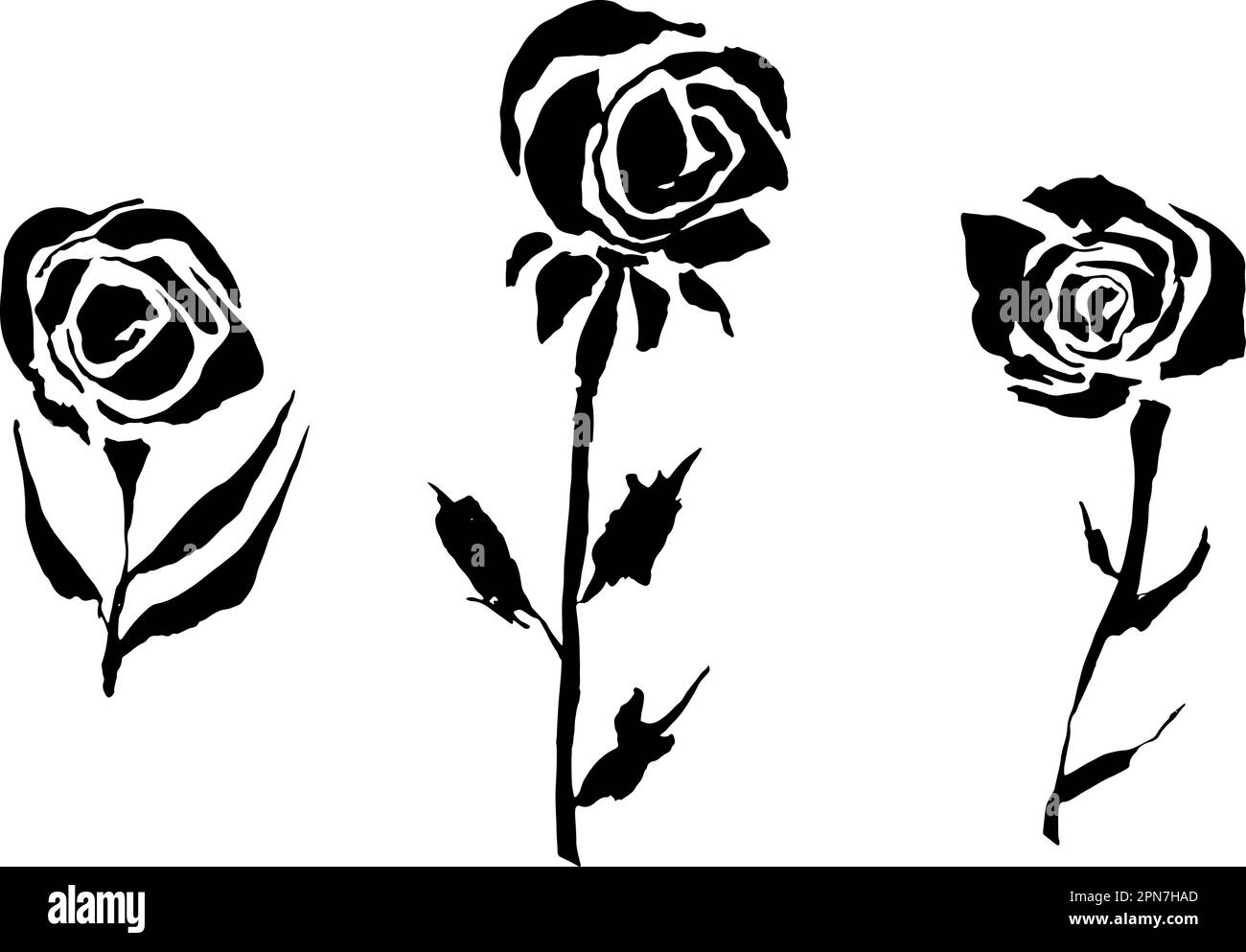 Set of Rose Flower Abstract Silhouettes Stock Vector Image & Art - Alamy