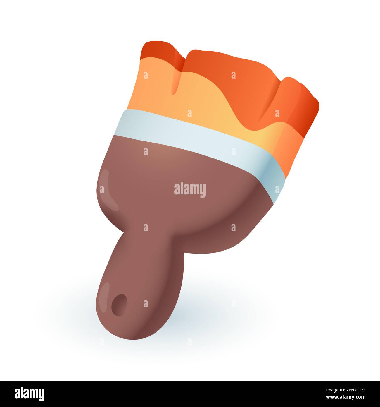 Brush with wooden handle and oil or acrylic paint 3D icon Stock Vector Image & Art Alamy