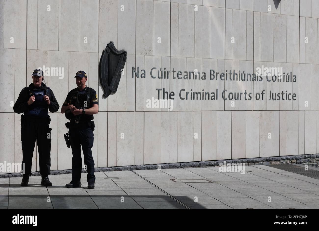 Members of the Garda Armed Support Unit outside the Special Criminal